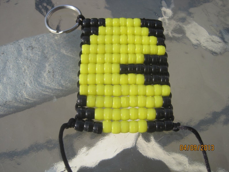 Toad-ally Trendy PacMan Zipper Pull Keychain, Nom Nom Pony Bead Art, Pacman Ghosts, Miss Pacman, 8-bit Video Games, Unique Arcade Gift image 2