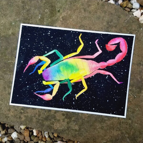 Scorpion Painting, Scorpion Art, Astrology Artwork, Scorpio Gifts, Scorpion Gift, Unique Gifts for Sister, Cool Birthday Gifts for Women