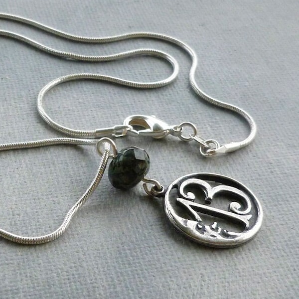 Lucky 13 Necklace Crescent Moon Number 13 Jewelry Thirteen