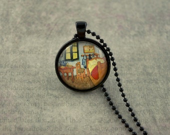 Van Gogh "Bedroom in Arles" Art Pendant Necklace