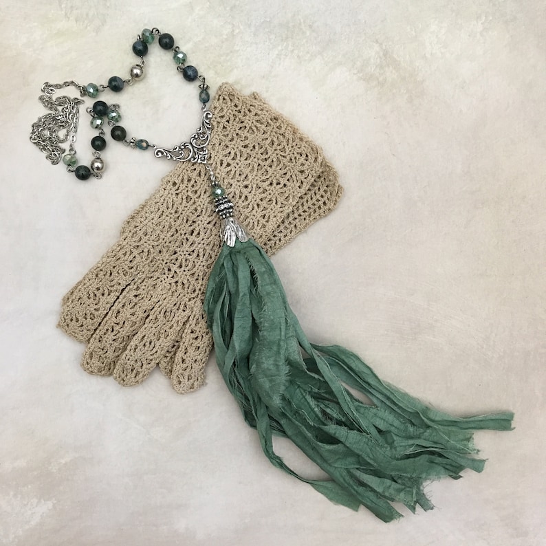 Sari Silk Tassel Necklace