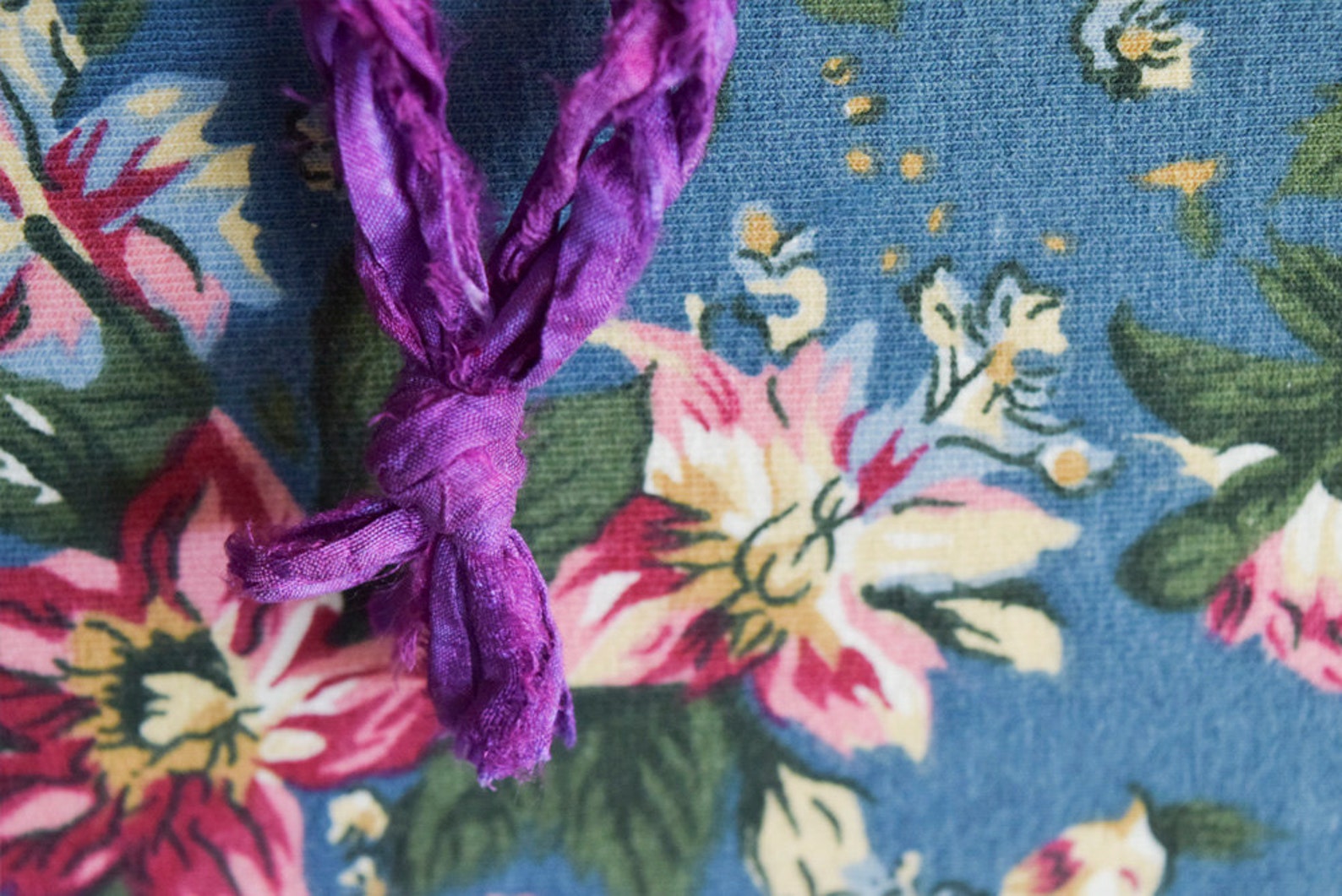 Pink Embroidered Heart Pendant on Purple Sari Silk Necklace Etsy