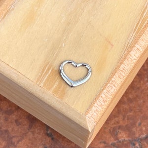 10KT or 14KT White Gold MINI Open Heart Pendant Chain Slide Charm NEW Tiny Size