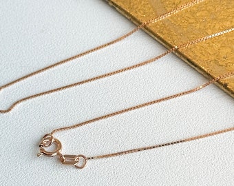 14KT Rose Gold Massiv .55 mm Box Kette Halskette NEU Größe wählbar NEU Pink Gold