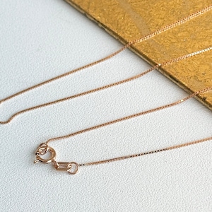 14KT Rose Gold Solid .55mm Box Chain Necklace NEW Size Selectable NEW Pink Gold