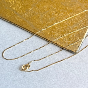14KT Yellow Gold .50mm Box Link Chain Necklace NEW Various Lengths Unisex
