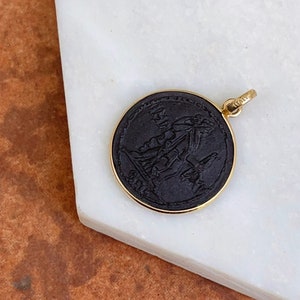 Vintage Alwand Vahan 14KT Yellow Gold Replica Constantine Round Large Coin Pendant Charm