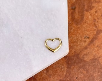 10KT or 14KT Yellow Gold Polished MINI Open Heart Pendant Chain Slide Charm NEW Tiny Size