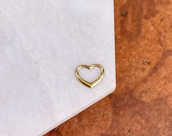 14KT Yellow Gold MINI Open Heart Pendant Chain Slide Charm NEW Tiny Size Solid