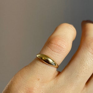 14KT Yellow Gold Domed Thin Stacking Band Pinky Ring NEW Size 3.5 Pinky Ring or Youth Ring