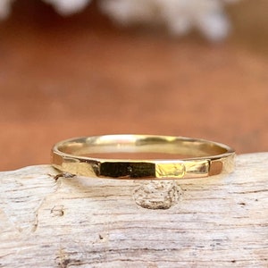 14KT Yellow Gold Polished Thin Bamboo Textured Toe Ring Adjustable NEW OR Midi Ring Size 3