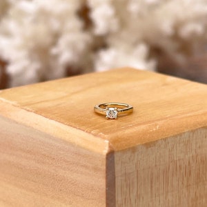 10KT or 14KT Yellow Gold .03 CT Round Diamond Ring Pendant Charm TEENY TINY Size Charm