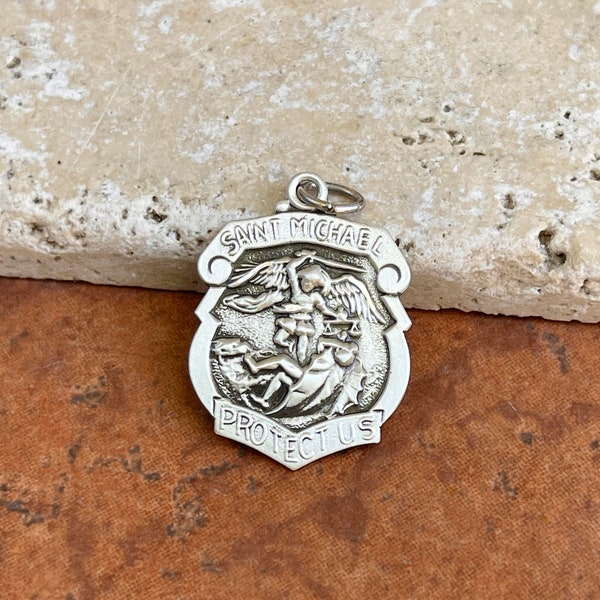 Diamond Saint Michael Pendant Etsy