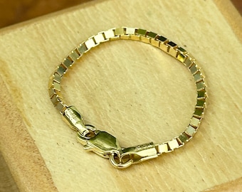10KT Yellow Gold Box Chain Extender NEW 3" Length Extend Necklace Bracelet 1.7mm