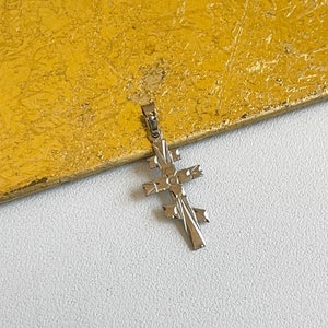 Sterling Silver Eastern Orthodox Small Cross Pendant Charm NEW 20mm Detailed