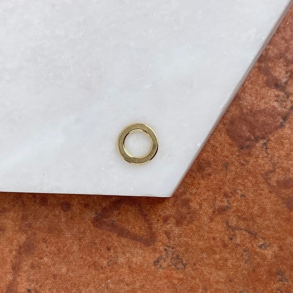 18KT Gelbgold Mini Rund Endlos Offener Kreis des Lebens Anhänger Charme 4,8mm KLEINE GRÖSSE Minimal