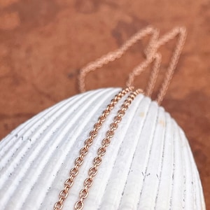 14KT Rose Gold 1.50MM Solid Cable Chain Necklace NEW Various Lengths Unisex