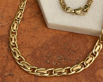Estate Vintage 14KT Gold Yellow Gold Graduated Open Weave Collar Necklace 17.5”