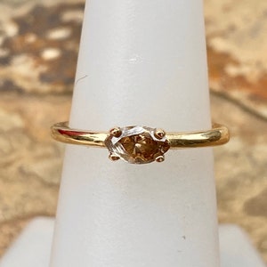 14KT Yellow Gold Polished Four Prong Marquise Horizontal Mounting Ring NEW NO STONE 8mm x 4mm Setting