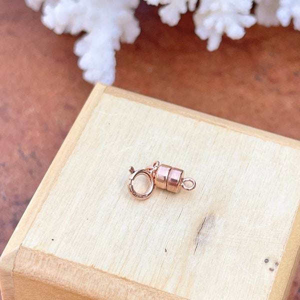 14KT Rose Gold-FILLED Small Polished Round Magnetic Clasp Spring Ring