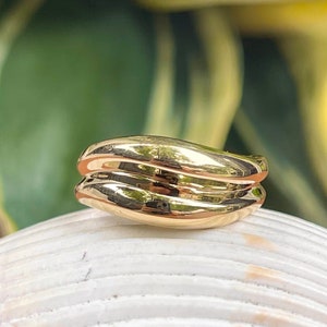 14KT Yellow Gold Shiny 8mm Grooved + Domed Wide Cigar Band Ring NEW Size 7 Chunky