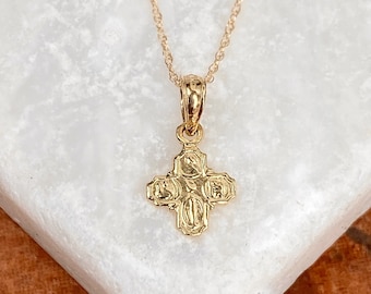 18k gold four way cross