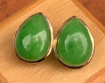 Boucles D'Oreilles Vintage Or Jaune 14 Carats - Fermeture Oméga (Clip) - Signées - Très Bon État