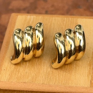 Orecchini a cerchio San Marco in oro giallo 14KT vintage, stile moderno, audaci e spessi
