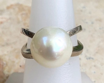 Sterling Silver Ring W Beautiful 12.0mm Genuine TAHITIAN South Sea PEARL #SR227