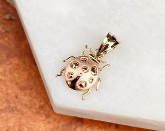 Könnte beinhalten: Goldener Marienkäfer-Anhänger mit detailliertem Design und glänzender Oberfläche.