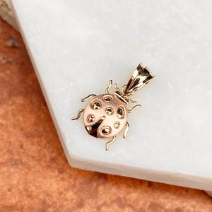 14k Multi-Tone Yellow And Rose Gold Polished Bee Pendant With Rhodium Body 16x17mm 