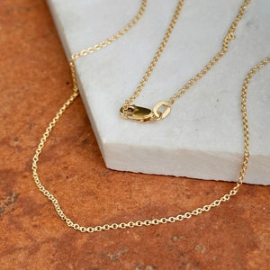 10KT Gelbgold Massiv 1,20 mm Gliederkette Halskette NEU Verschiedene Längen erhältlich