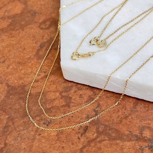 14KT Yellow Gold Diamond-Cut Cable .60MM or .80MM Link Chain Necklace NEW Various Lengths Available- Thin Fine Delicate