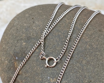 Sterling Silver 1.60mm Flat Curb Link Chain Necklace NEW Various Lengths Available Unisex Design