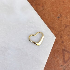 14KT Yellow Gold Small Open Heart Pendant Chain Slide Charm NEW Small Size
