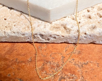 10KT Yellow Gold Diamond-Cut Cable Link Chain Necklace NEW Various Lengths Available- Thin Fine Delicate