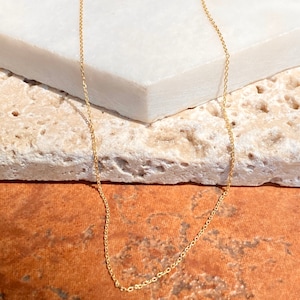 10KT Yellow Gold Diamond-Cut Cable Link Chain Necklace NEW Various Lengths Available- Thin Fine Delicate