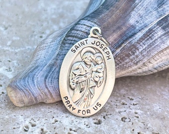 St. Joseph Medal In Pewter With Bi-Fold Prayer Card - Foto 4
