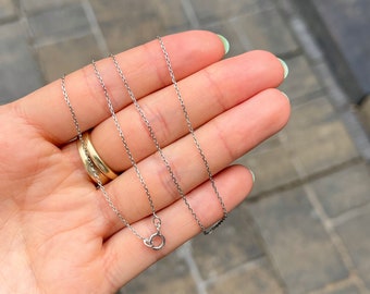 Sterling Silver Polished Diamond-Cut 1MM Cable Chain Necklace NEW Various Lengths Available