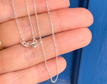 Sterling Silver Polished Thin .50MM Cable Chain Necklace NEW Various Lengths Available