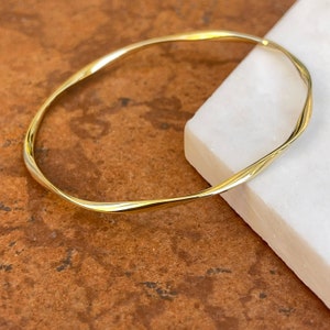 10KT Yellow Gold Round Slip On Bangle Bracelet NEW 2.5mm in Thickness Hollow