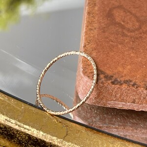 14KT Yellow GoldDiamond-Cut Sparkly Thin Band Stacking Ring NEW Various Sizes Available