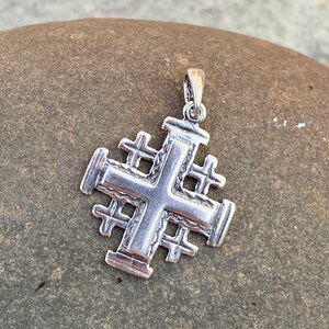 Sterling silver jerusalem cross pendant hotsell