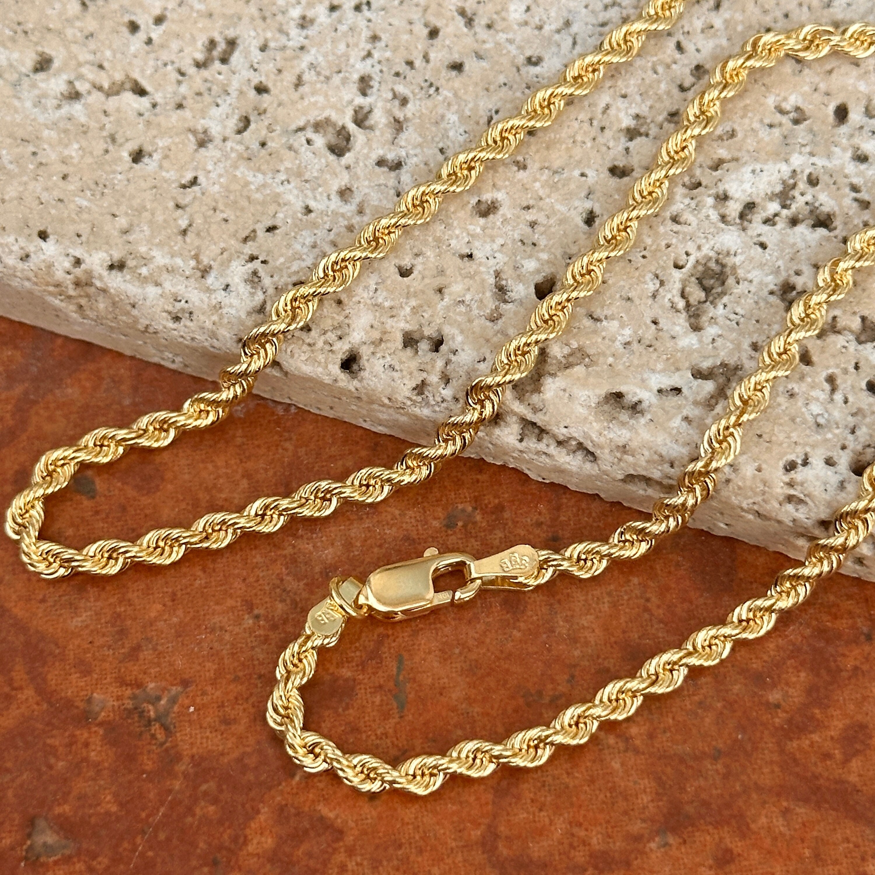 10K Yellow Gold SOLID 2.75mm Rope Link Chain Necklace NEW Various