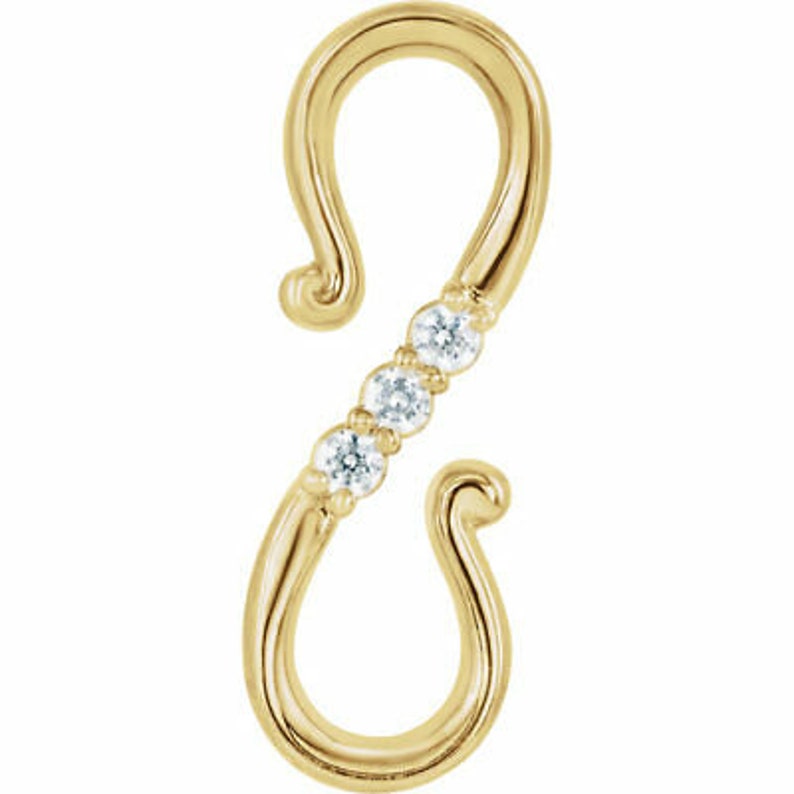 14 KT Yellow Gold Diamond S-Hook Design Clasp Extender Etc Clever /& Handy NEW