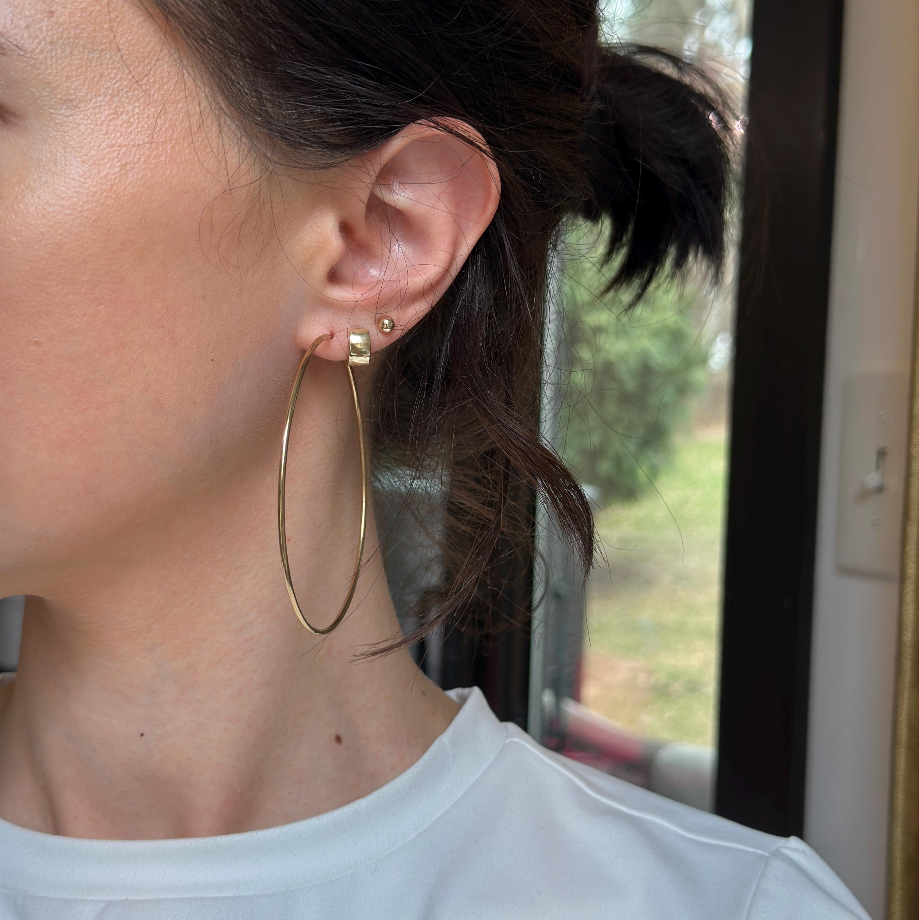 Gold Big Hoop Earrings 50MM HOLLOW GOLD LARGE EVERYDAY 18K GOLD FILLED HOOPS – Monhegans