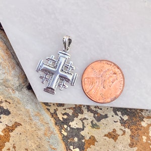 Sterling Silver Antiqued Jerusalem Crusader Cross Pendant NEW Unisex ...