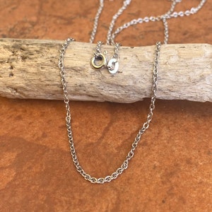 10KT White Gold 1.5MM Solid Cable Chain Necklace NEW Various Lengths Unisex