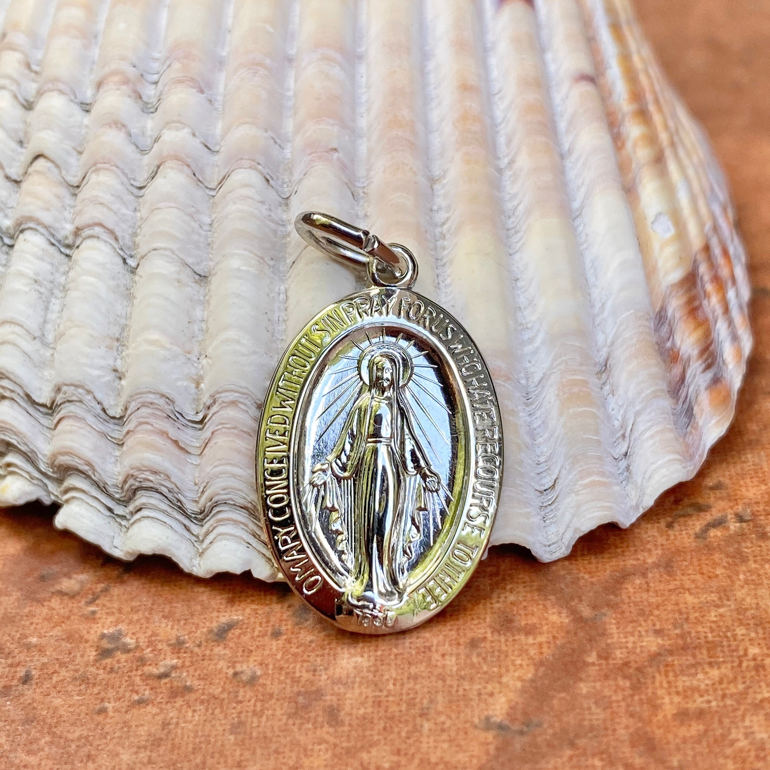 XL Gold Tone Miraculous Medal/ Miraculous Medal for Necklace/large
