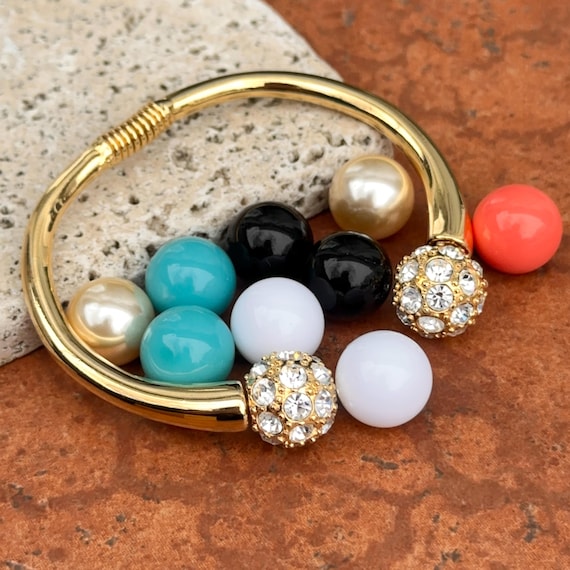 Yellow Gold-plated Kenneth Jay Lane Round Crystal Removable